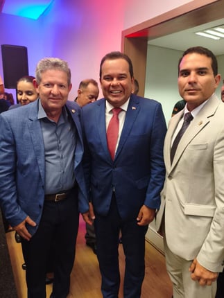 Cel PM Olegário Paes, vice-governador Geraldo Junior, Maj PM Igor Rocha