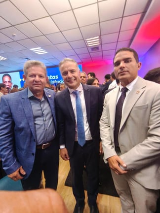 Cel PM Olegário Paes, ministro Renan Filho, Maj PM Igor Rocha